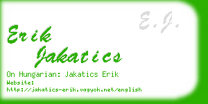 erik jakatics business card